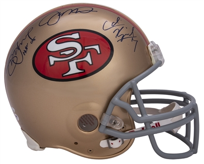 Colin Kaepernick, Joe Montana and Steve Young Triple Signed San Francisco 49ers Full-Size Helmet (PSA/DNA & Tristar)